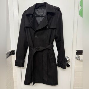 Black Suede Trench Coat